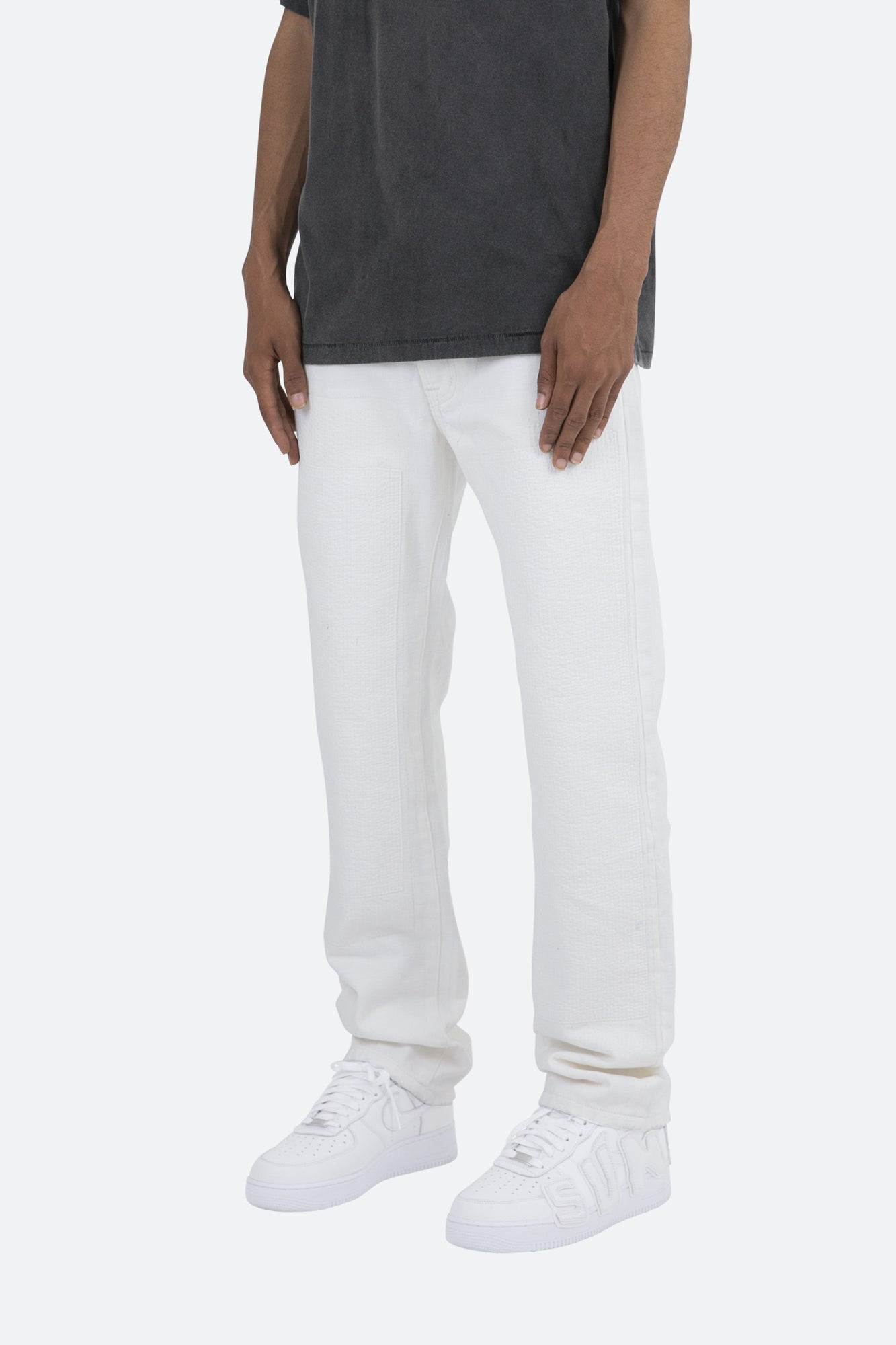 V123 Repaired Baggy Denim | White