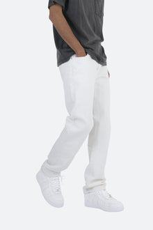 V123 Repaired Baggy Denim | White