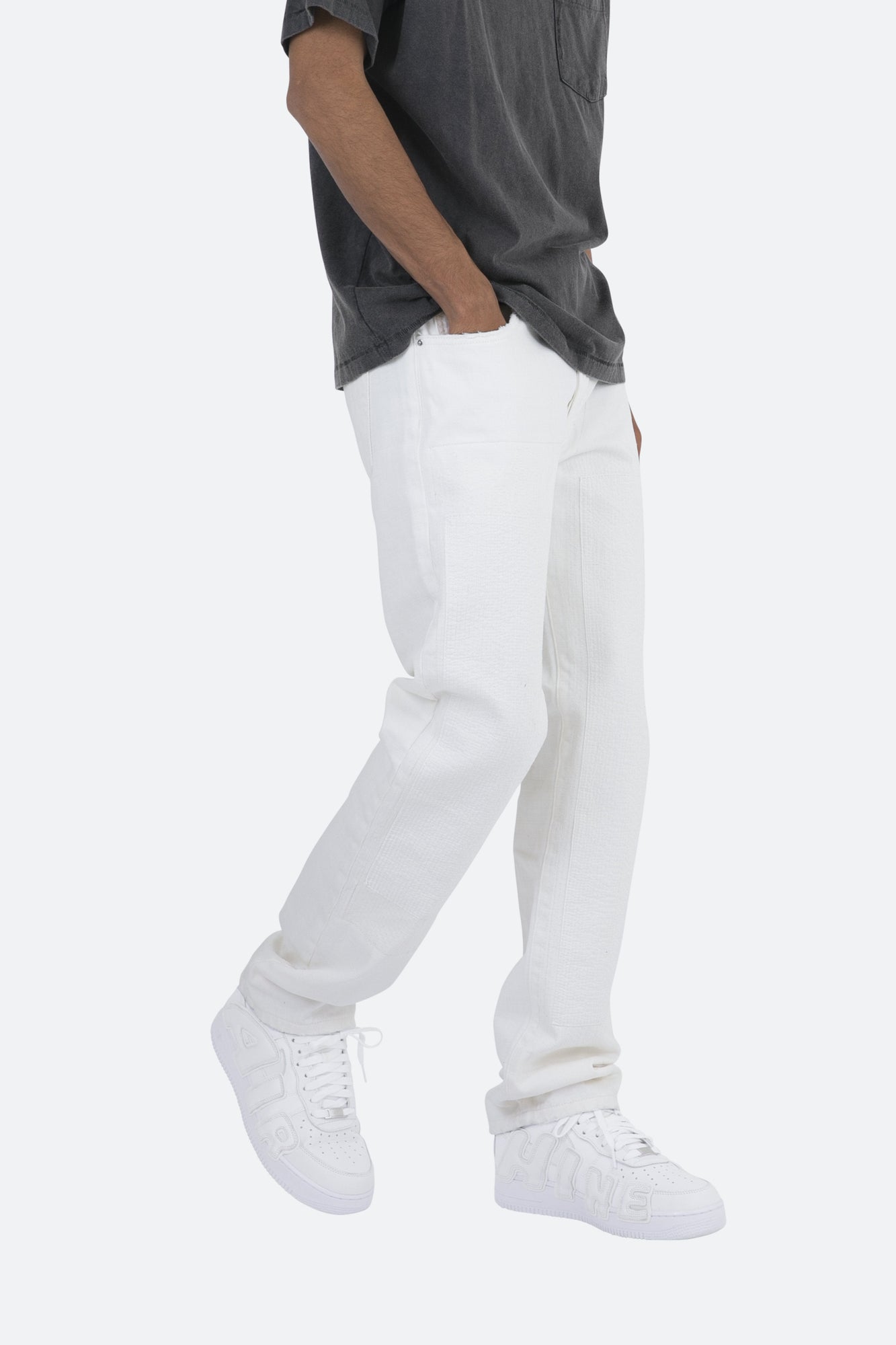 V123 Repaired Baggy Denim | White