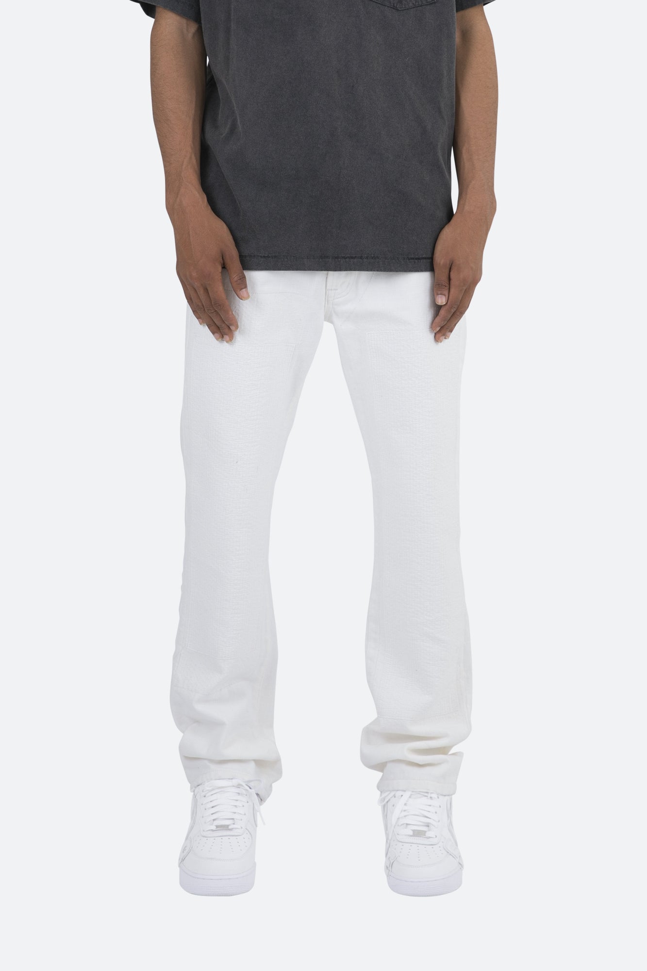 V123 Repaired Baggy Denim | White