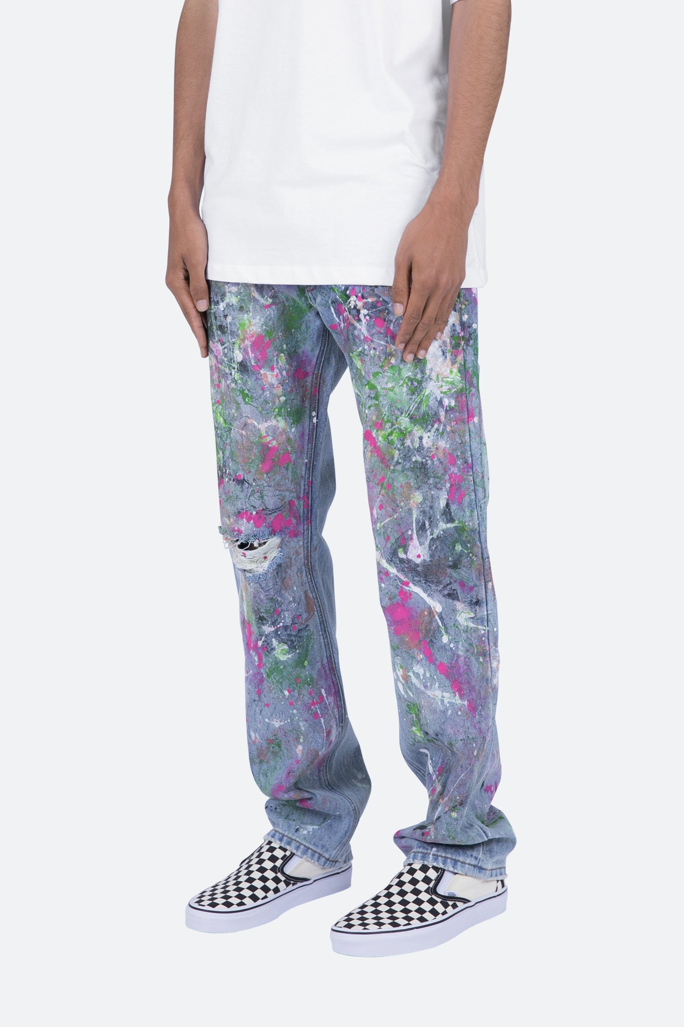 V286 Paint Baggy Denim | Blue