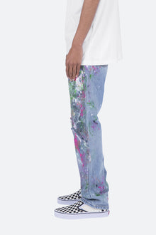 V286 Paint Baggy Denim | Blue