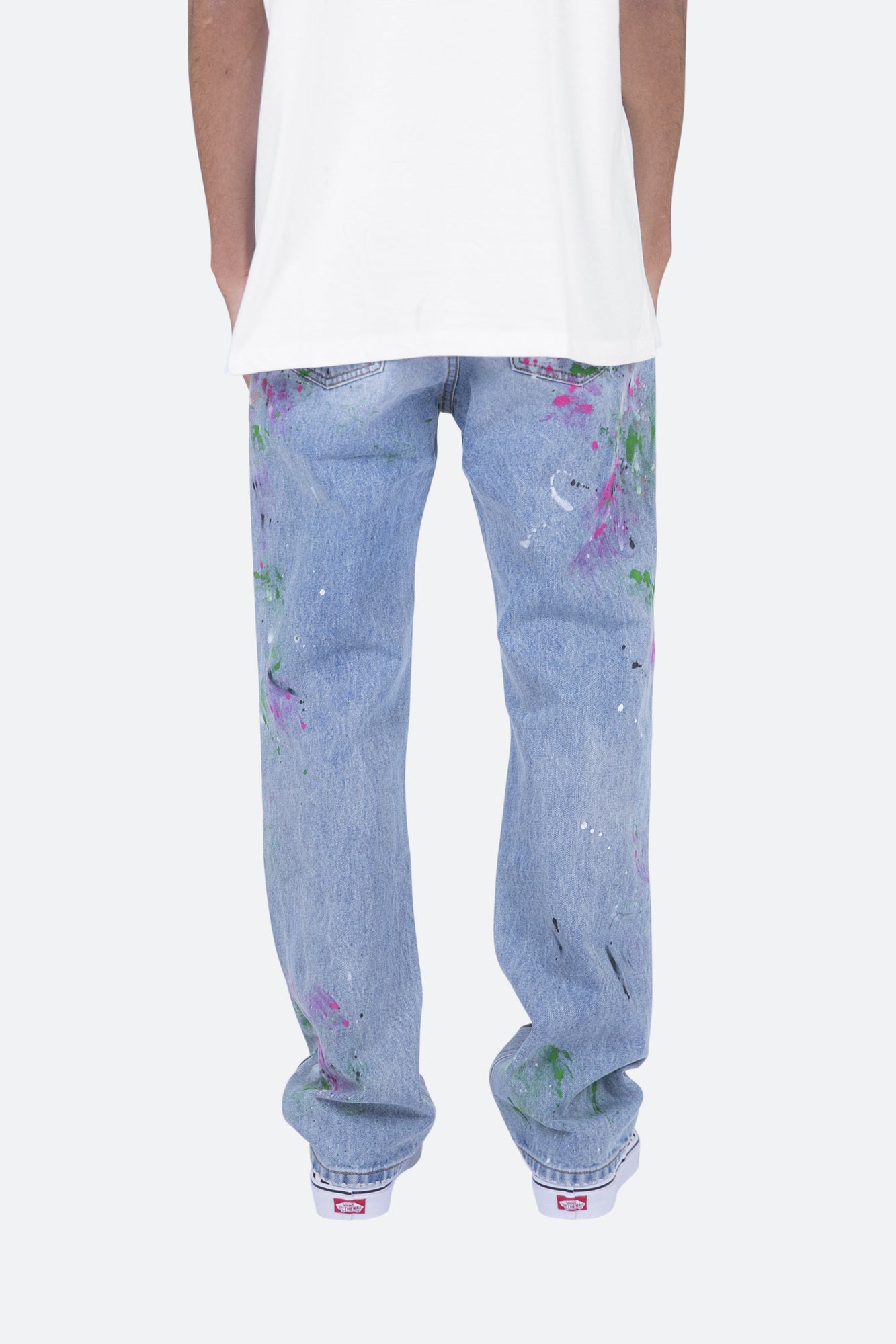 V286 Paint Baggy Denim | Blue
