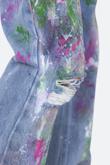 V286 Paint Baggy Denim | Blue