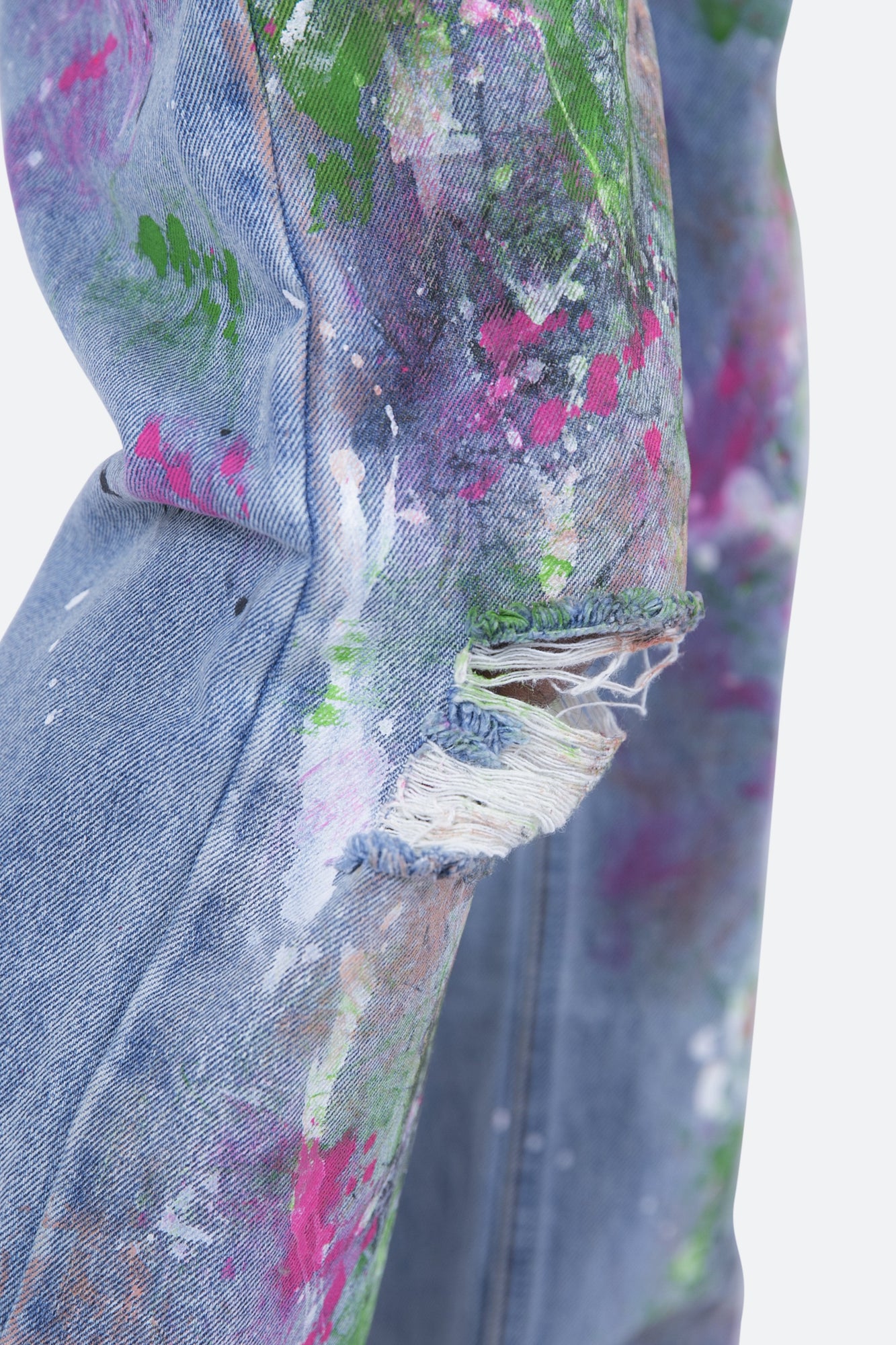 V286 Paint Baggy Denim | Blue