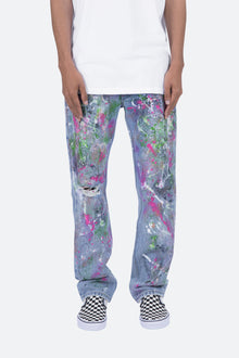 V286 Paint Baggy Denim | Blue
