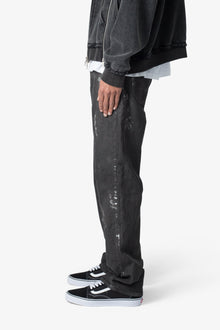 V377 Straight Denim | Washed Black