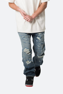 V567 Baggy Destroyed Denim | Blue