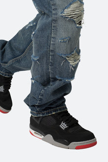 V567 Baggy Destroyed Denim | Blue