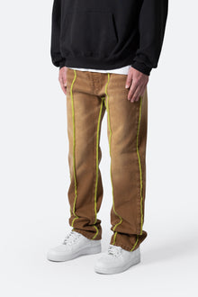 V592 Serged Baggy Denim | Brown