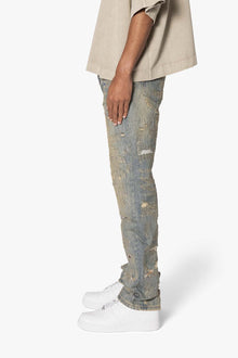 V613 Distressed Saddle Denim | Blue