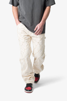 V623 Cargo Net Baggy Pants | Cream