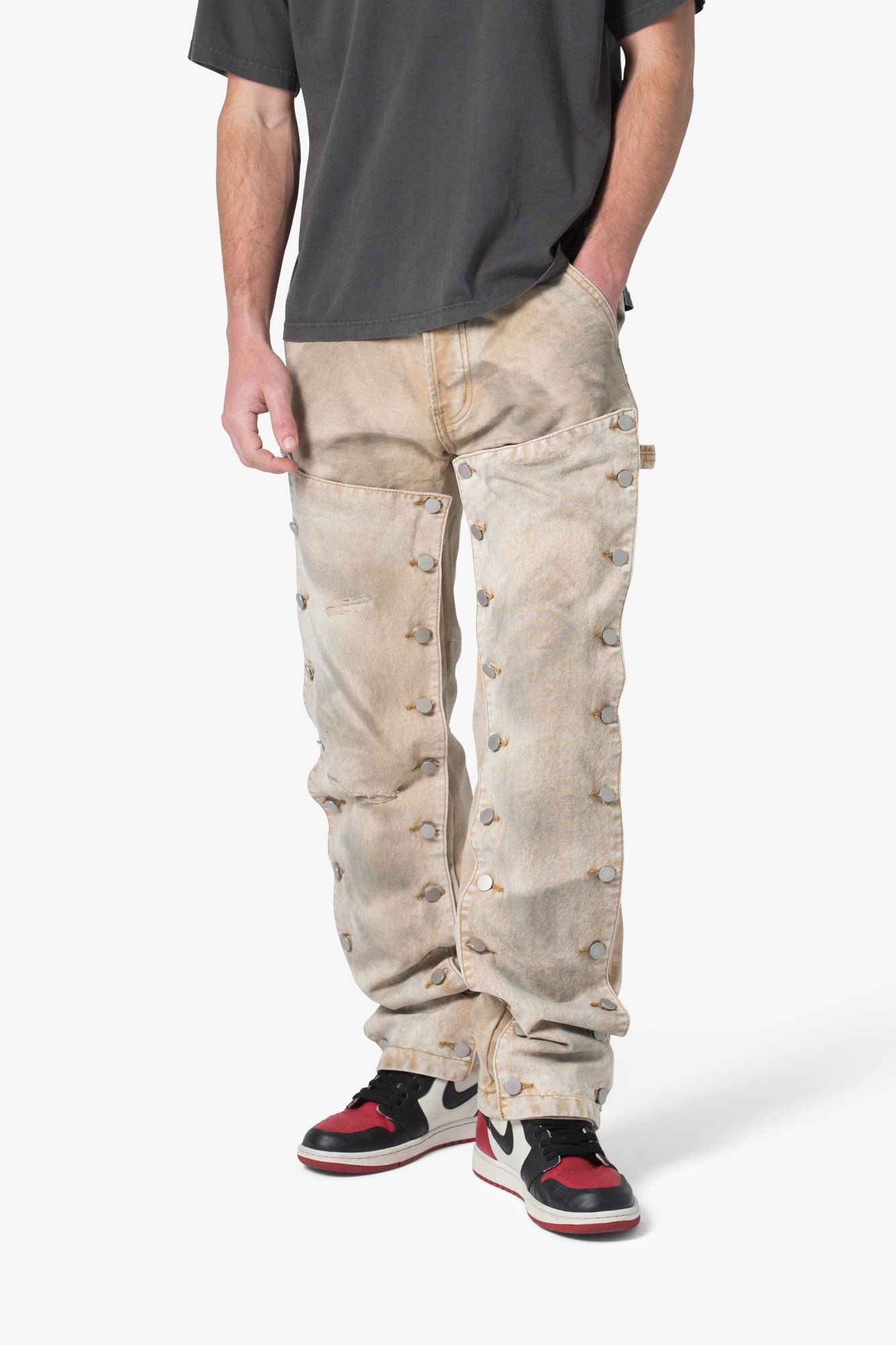 V624 Snap Off Baggy Pants | Brown