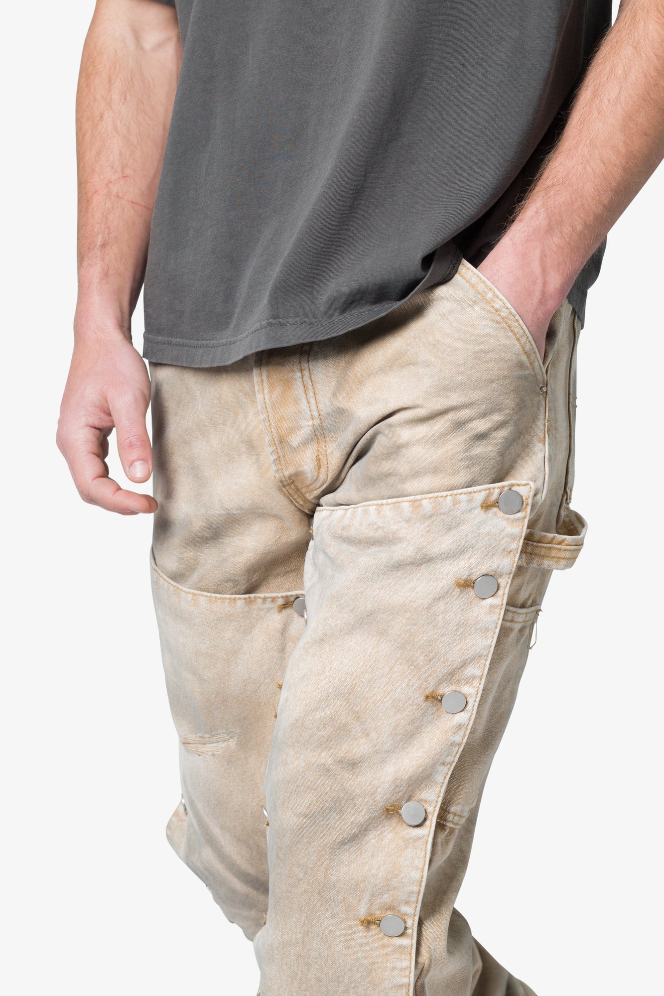 V624 Snap Off Baggy Pants | Brown