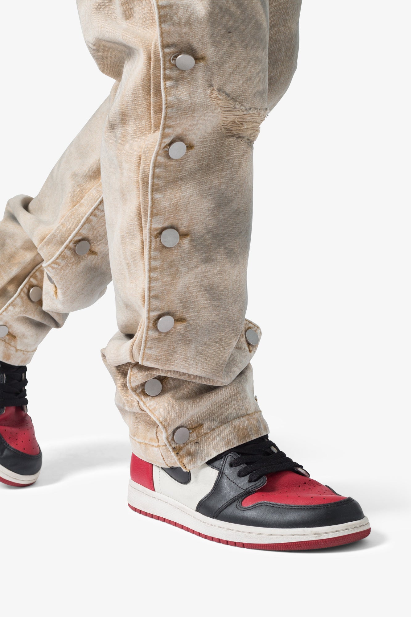 V624 Snap Off Baggy Pants | Brown