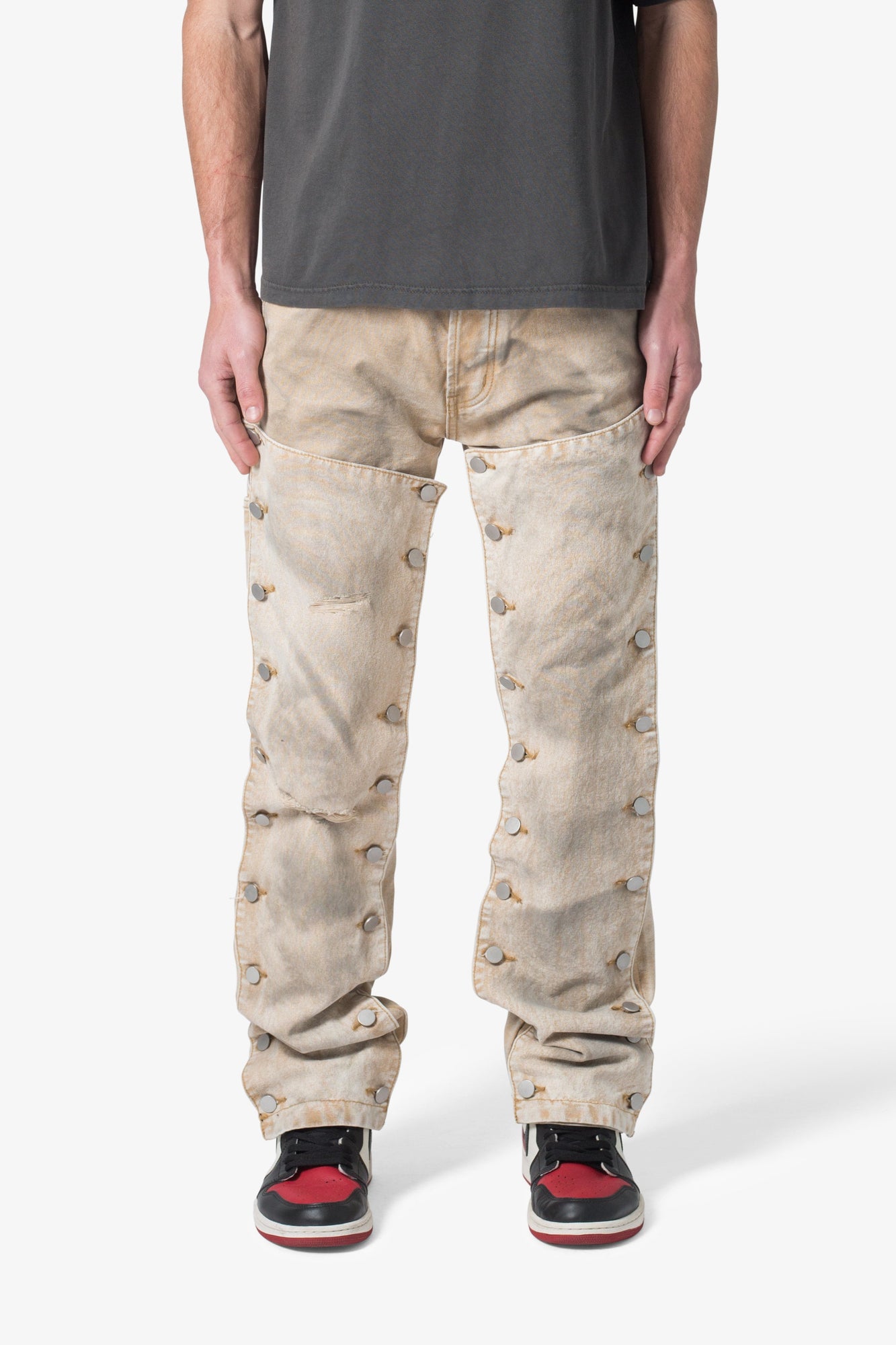V624 Snap Off Baggy Pants | Brown