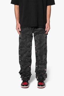 V624 Snap Off Baggy Pants | Vintage Black