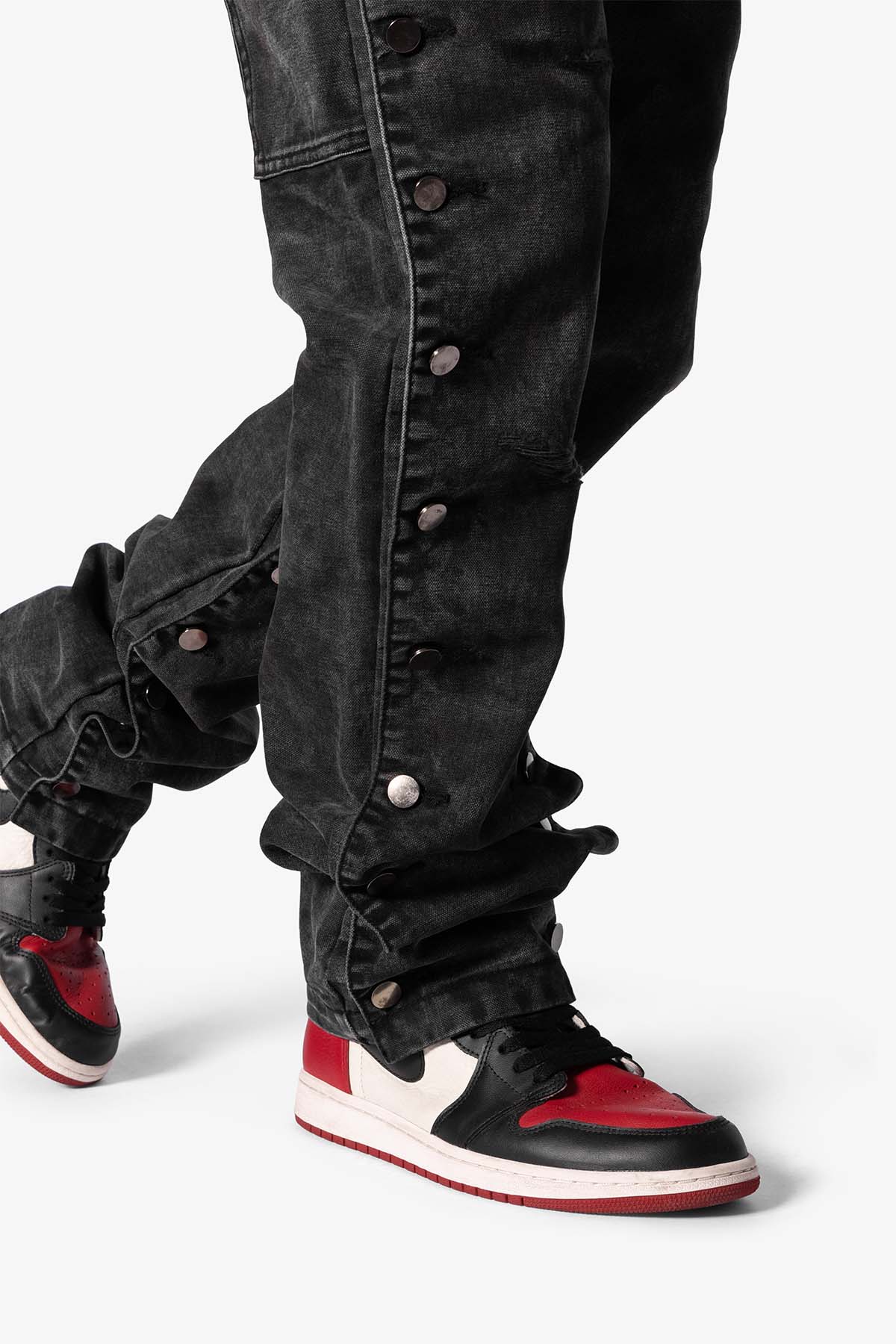 V624 Snap Off Baggy Pants | Vintage Black