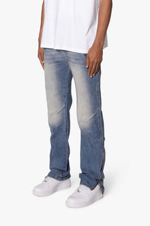 V628 Baggy Zipper Denim | Blue