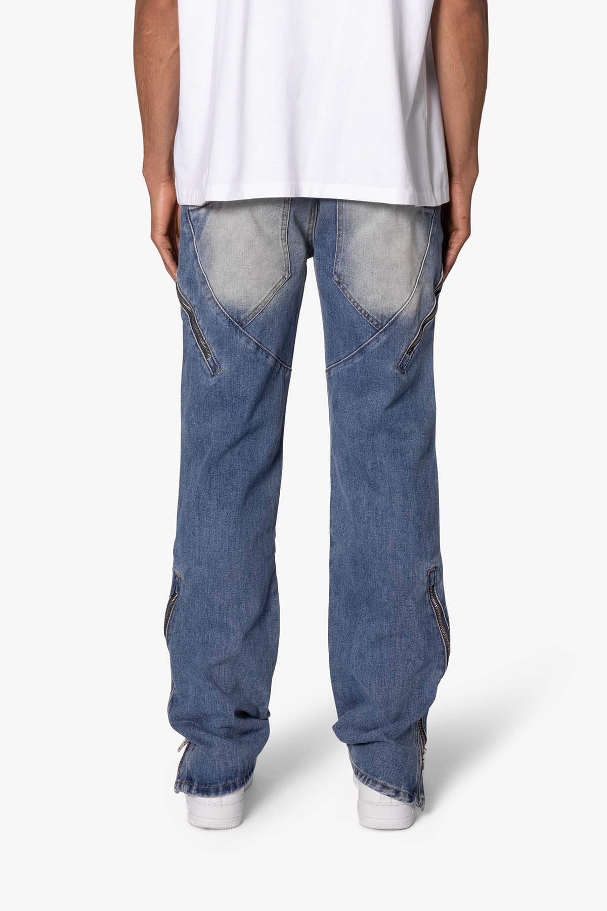 V628 Baggy Zipper Denim | Blue
