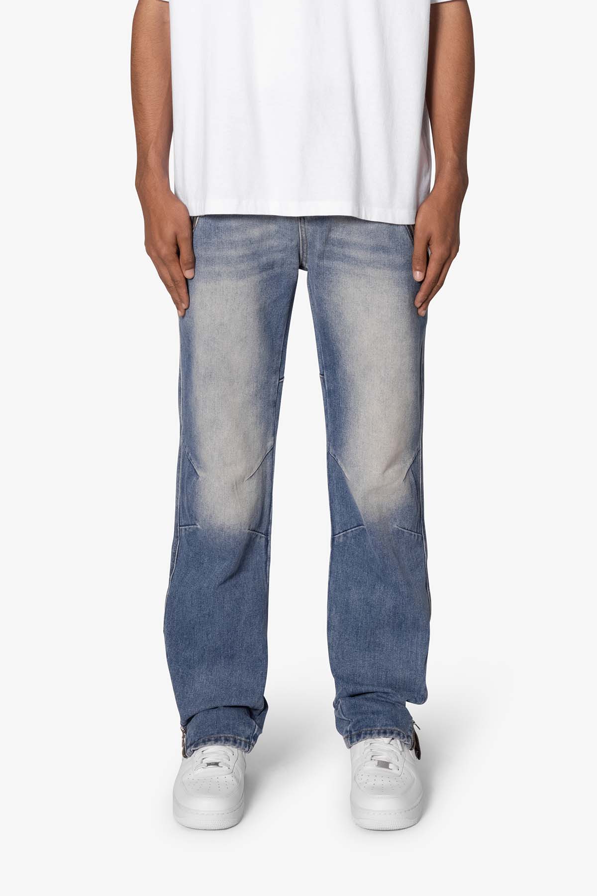 V628 Baggy Zipper Denim | Blue