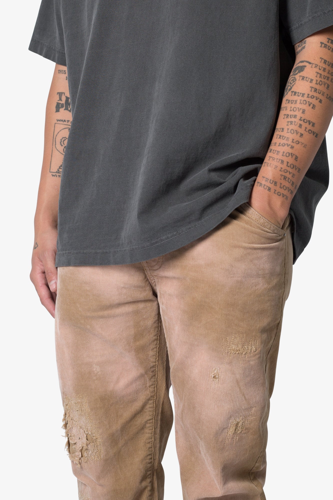 V648 Repaired Corduroy Pants | Tan