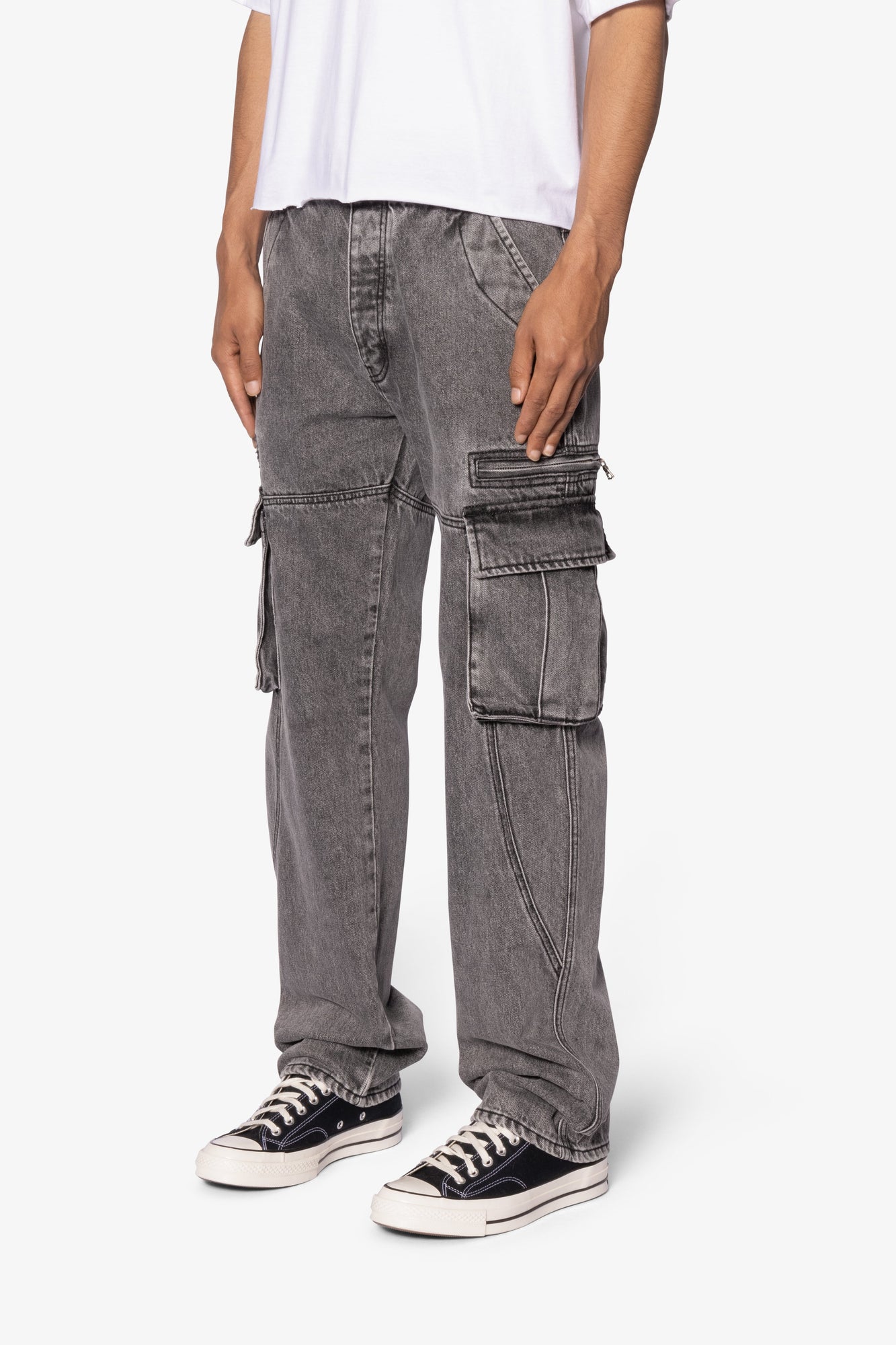 V652 Owl Grey Cargo Pants | Grey