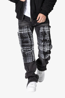 V675 Knitted Western Patch Denim | Black