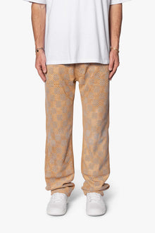 V693 Turquoise Studded Work Pants | Brown