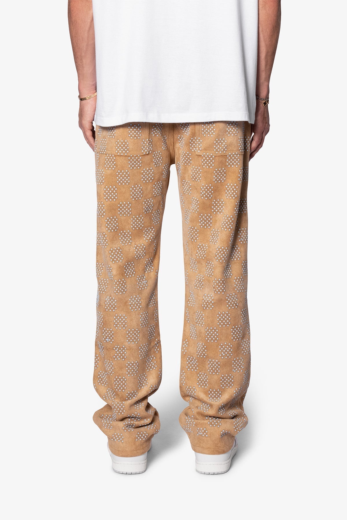 V693 Turquoise Studded Work Pants | Brown