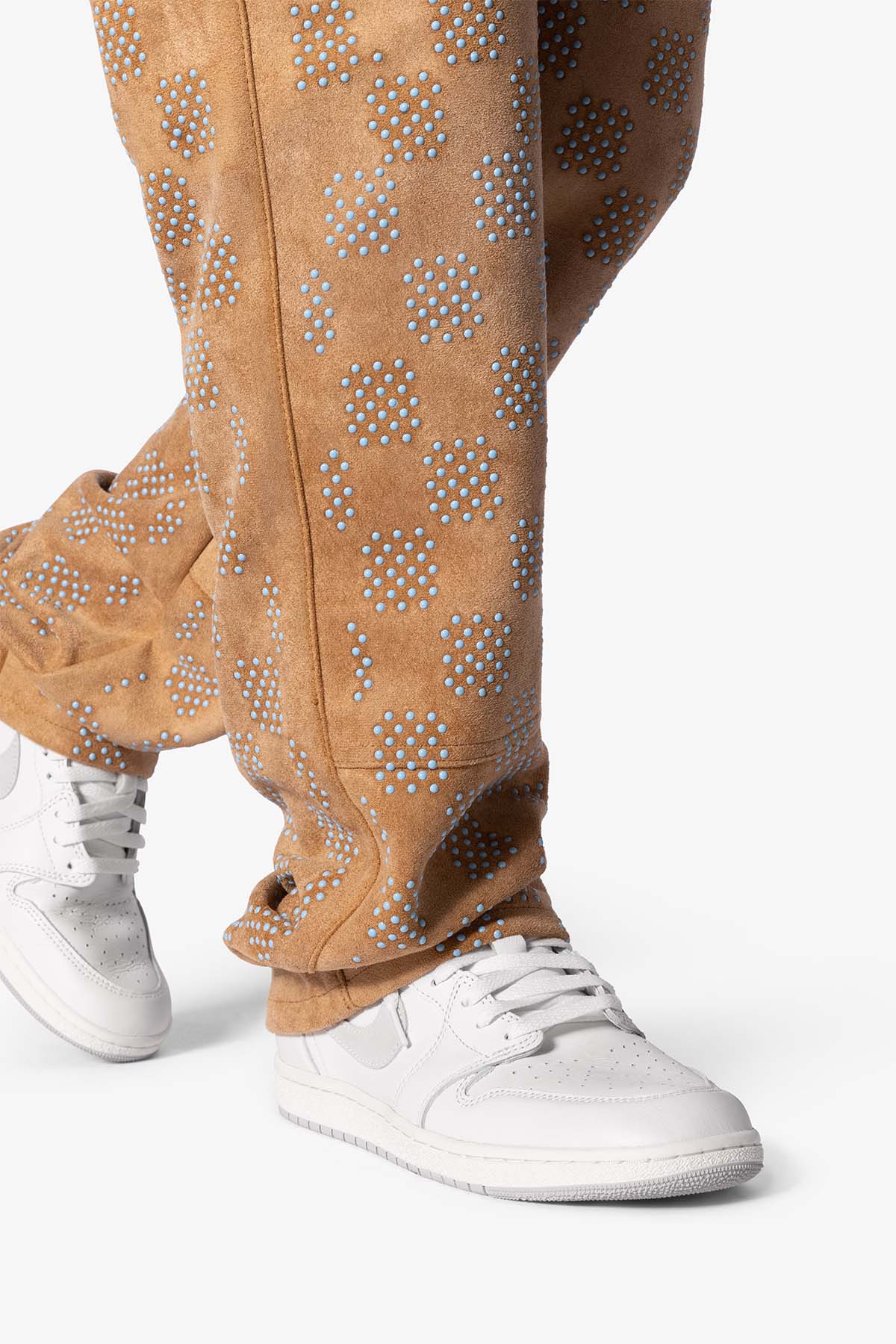 V693 Turquoise Studded Work Pants | Brown