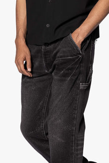 V704 Studded Double Knee Denim | Black