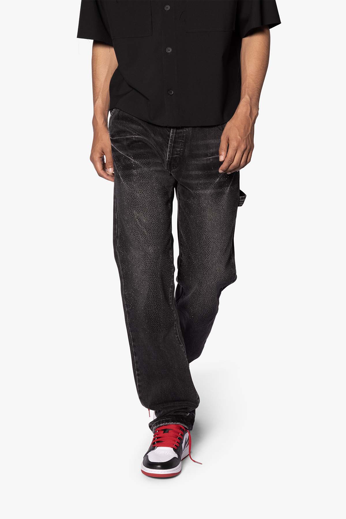 V704 Studded Double Knee Denim | Black