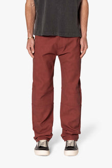 V706 Washed Leather Pants | Red