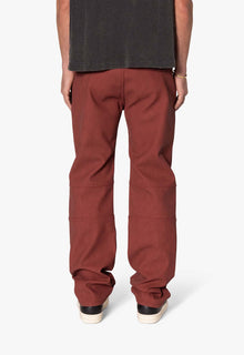 V706 Washed Leather Pants | Red