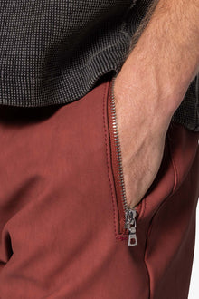 V706 Washed Leather Pants | Red