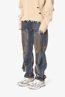 V708 Dirty Fold Denim | Blue