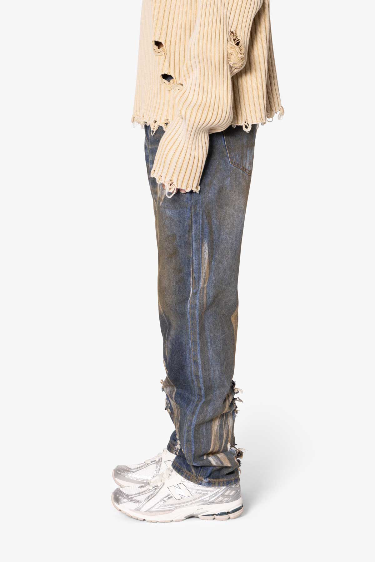 V708 Dirty Fold Denim | Blue