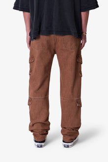 V725 Cargo Zipper Denim | Brown