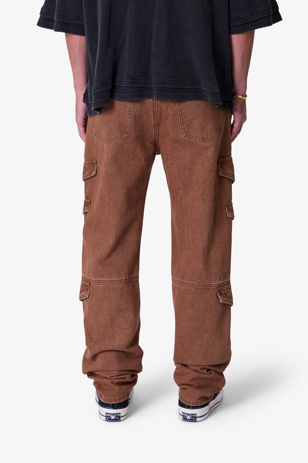 V725 Cargo Zipper Denim | Brown