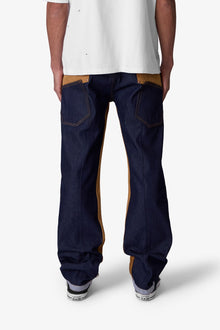V727 Mixed Canvas Baggy Denim | Multi