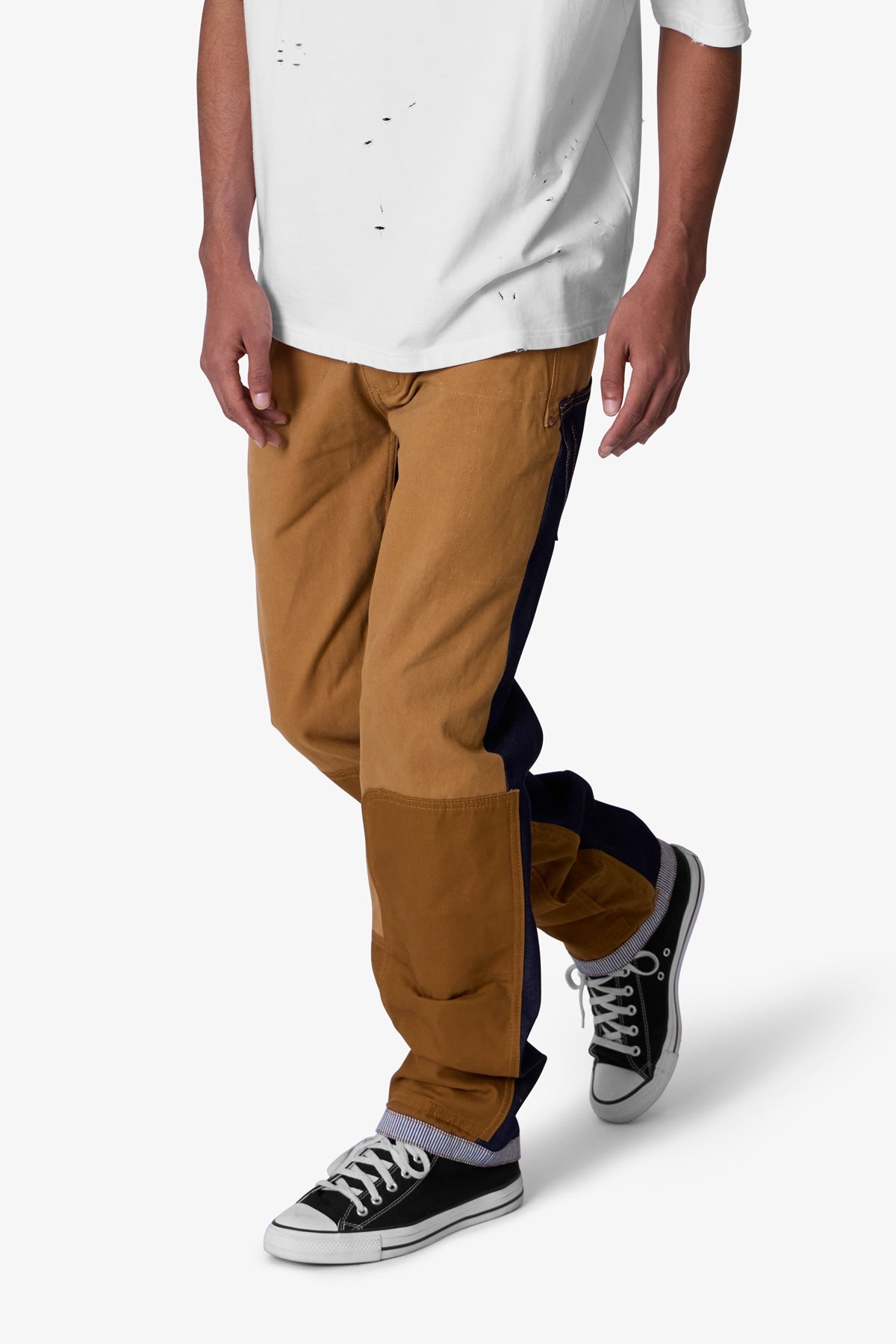 V727 Mixed Canvas Baggy Denim | Multi