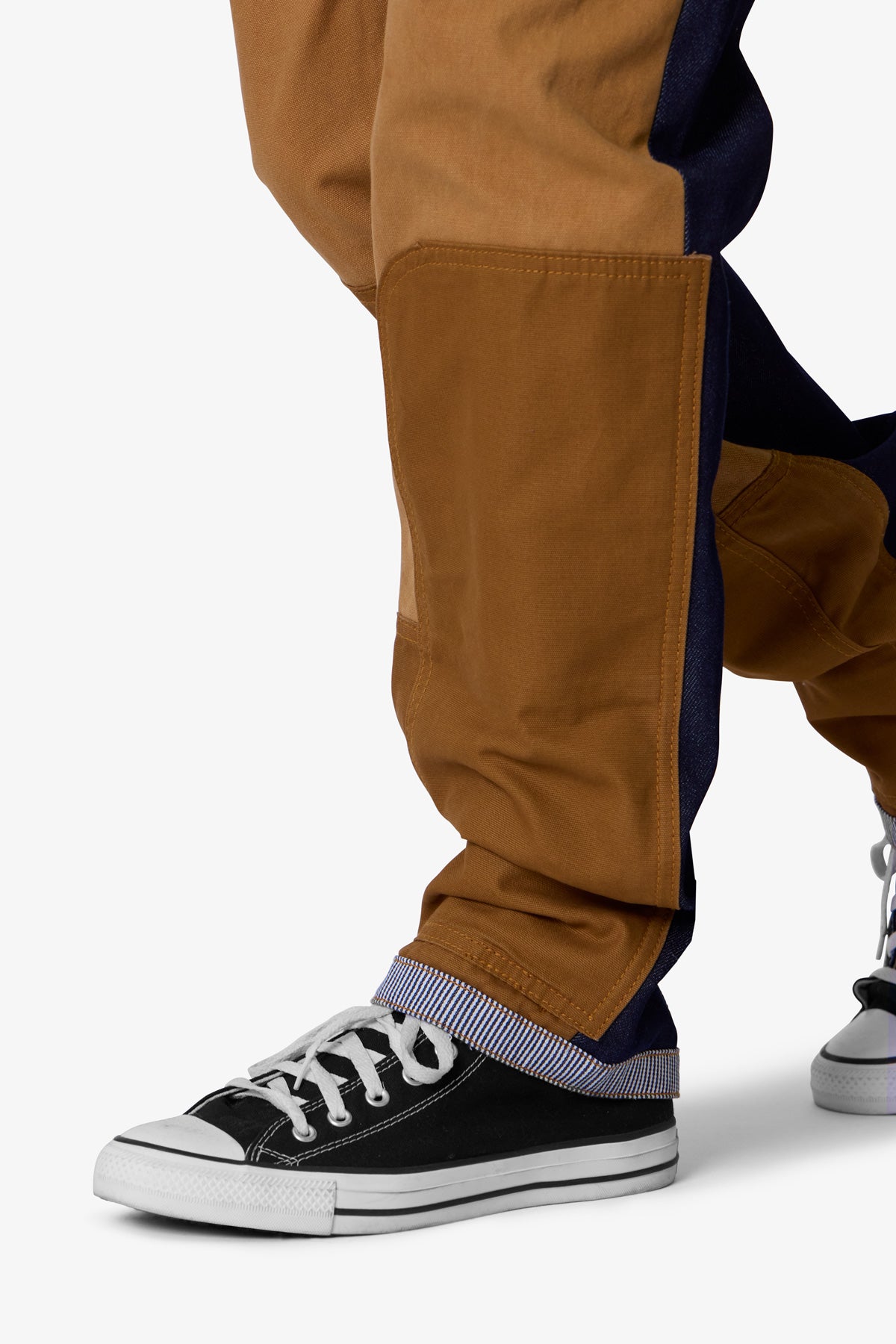 V727 Mixed Canvas Baggy Denim | Multi