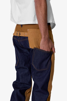V727 Mixed Canvas Baggy Denim | Multi