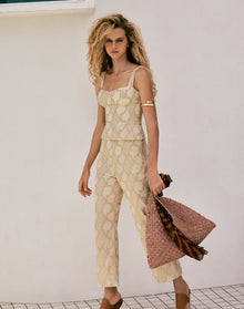 Coen Peplum Top - Embroidered Glitz XS