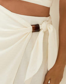 Luna Midi Skirt - Off White XS
