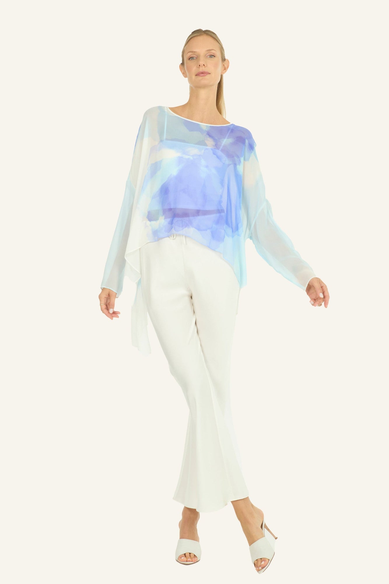 Vanna Top | Azure Morning Glory Print