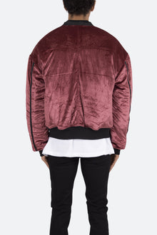 Velour Bomber Jacket | Burgundy