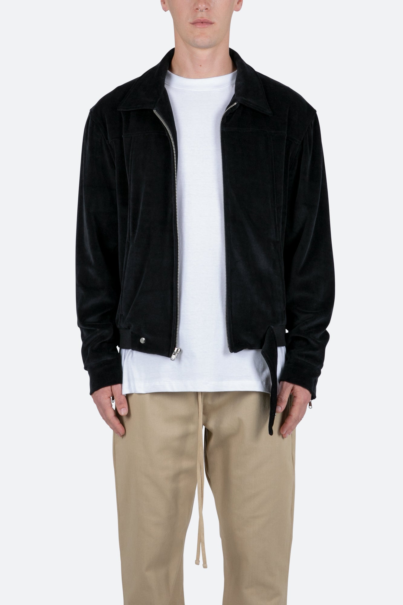 Velour Pilot Jacket | Black