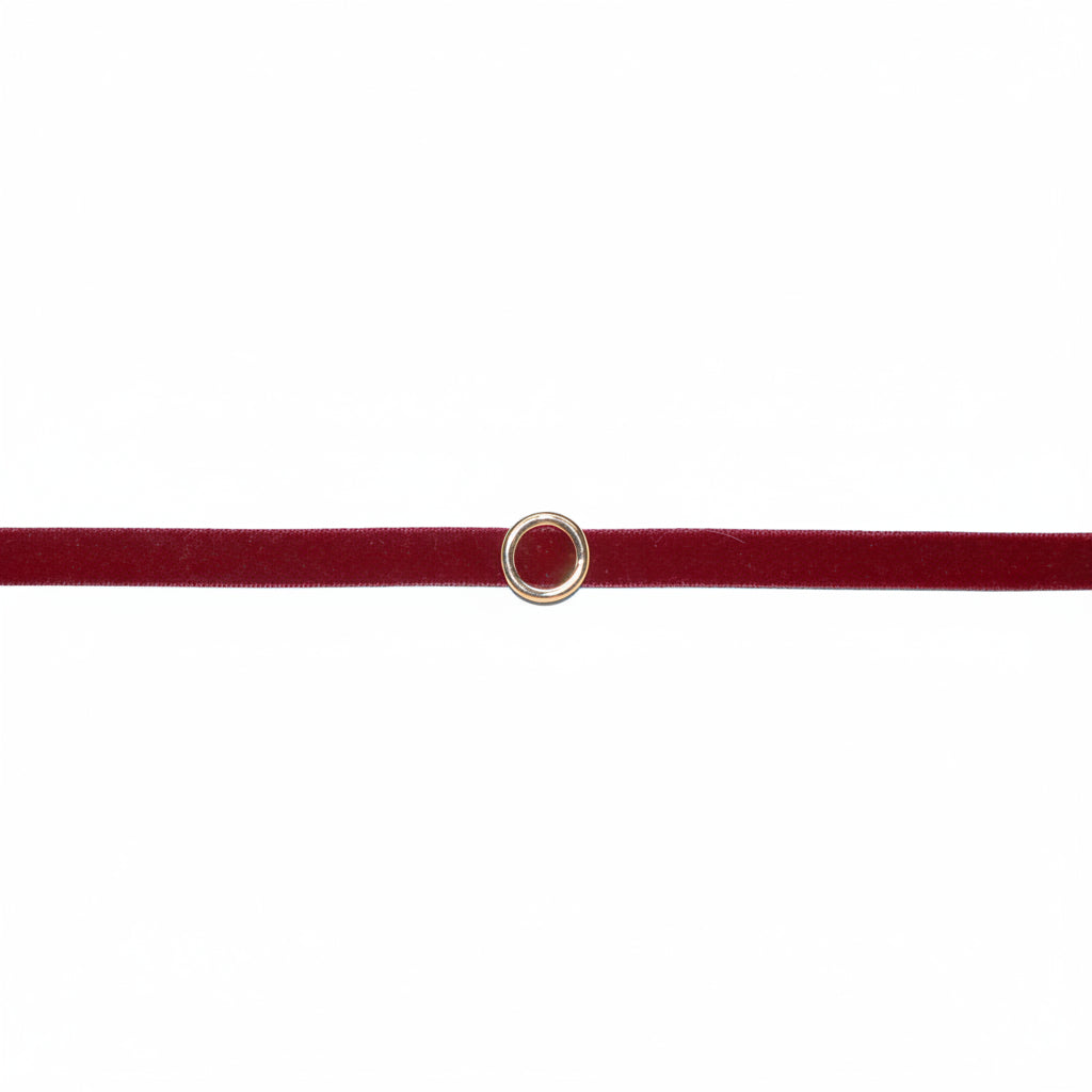 Velvet Ring Choker | Gold-Plated/Burgundy